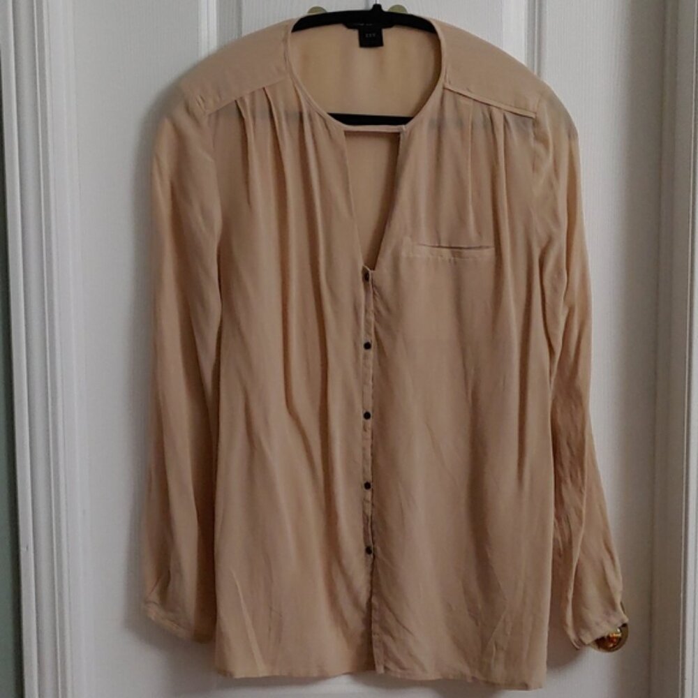 French Connection 100% Silk Semi-Sheer Blouse